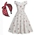 halpa Historialliset ja vintage-asut-50-luvun a-linjainen mekko 1950-luvun vintage-tyylikäs kesäcocktailmekko naisten olkapäältä riippumaton vintage-mekko hääjuhla polvipituinen a-linjainen mekko naamiainen