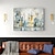 preiswerte Abstrakte Gemälde-Großes Ölgemälde, 100 % handgefertigt, handgemalte Wandkunst auf Leinwand, golden, blau, abstrakte Stadtlandschaft, Skyline, Heimdekoration, Dekoration, gerollte Leinwand, kein Rahmen, ungedehnt