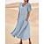 Χαμηλού Κόστους Βαμβακερά &amp; Λινά Φορέματα-Γυναικεία Καθημερινό φόρεμα Μακρύ φόρεμα Βαμβακερά λευκά είδη Τσέπη Μονόχρωμο Καθημερινά Στρογγυλή Ψηλή Λαιμόκοψη Κοντομάνικο Καλοκαίρι Ανθισμένο Ροζ Ουρανί