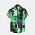 billiga Skjortor med tryck för män-Herr Skjorta Hawaii skjorta Färgblock Grafiska tryck Geometri Nedvikt Svart Gul Blå Grön Utomhus Gata Kort ärm Mönster Button-Down Kläder Sport Mode Streetwear Designer
