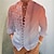 cheap Long Sleeves-Men&#039;s Long Sleeve Gradient Leaf Print Shirt
