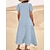 abordables Robes en coton et lin-Robe casual Femme Robe longue maxi Coton Lin Uni du quotidien Col Ras du Cou Poche Manche Courte Eté Ample Rose Claire Bleu Ciel Kaki S M L XL 2XL