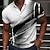 billige button up poloer til mænd-Herre POLO Trøje Golftrøje Kurve Aftæpning Lysegul Sort Gul Rød Mørkegrøn 3D-udskrivning Gade Daglig Kortærmet 3D Knap ned Tøj Mode Afslappet Bekvem