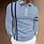 cheap Zip Polo Shirt-Men&#039;s Polo Shirt Golf Shirt Outdoor Work Standing Collar Long Sleeve Sports Fashion Plaid / Check Patchwork Braided All Seasons Slim White Blue Polo Shirt
