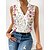 cheap Tank Tops-Women&#039;s Tank Top White Red Royal Blue Print Floral Casual Holiday Sleeveless V Neck Basic Regular Floral S