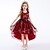 abordables Robes de fête-Robe Fille Enfants Petit Floral Broderie Utilisation Mariage Soirée Vert Rouge Coton Polyester Sans Manches Soirée Robes 3-13 ans