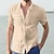 cheap Cotton Linen Shirt-Men&#039;s Shirt Summer Shirt Beach Shirt Light Blue White Green Long Sleeve Solid Color Collar Summer Spring Work Street Clothing Apparel