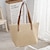 cheap Handbag &amp; Totes-Women&#039;s Shoulder Bag Beach Bag Straw Bag Straw Holiday Beach Solid Color Dark Brown Beige