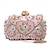 billige Hånd- og aftentasker-kvinders aftentaske clutch tasker polyester til aften bryllupsfest med perler krystaller holdbar sort pink
