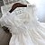 abordables Robes à Fleurs pour Filles-Robe de Demoiselle d&#039;Honneur Fille Fille Robe Robe de princesse Robe de fête Ecole Formel Mariage Elégant Décontractées Imprimer Garniture en dentelle Couleur Pleine Sans Manches Col Ras du Cou