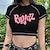halpa Cosplay-anime-hupparit ja -T-paidat arkeen-Y2K T-paita Lyhyt toppi Perinteinen Katutyyli Käyttötarkoitus Naisten Aikuisten Kuuma leimaus