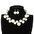 billige Kostumesmykker-øreringe perle halskæde choker 2 stk flapper tilbehør retro vintage 1920&#039;er legering til den store gatsby cosplay dame kostume smykker mode smykker