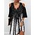 cheap Casual Dresses-Women&#039;s Casual Dress Ombre Summer Dress Print Dress Scalloped Neck Cold Shoulder Print Mini Dress Outdoor Daily Active Fashion Loose Fit Half Sleeve Black Summer Spring S M L XL XXL