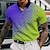 baratos Polo com zíper 3D-Homens Camiseta Polo pólo de lapela Polo com zíper Camisa de golfe Estampas Abstratas Geometria Aberto para a Lateral Branco Amarelo Verde Claro Vinho Vermelho Ao ar livre Rua Manga Curta Zíper