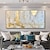 cheap Abstract Paintings-Handmade Canvas Oil Painting Abstract Gold Foil Thick Texture Cuadros Line Paintings Decor Living Room Large Home Pictures