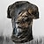 お買い得  動物とマペット-男性用 Tシャツ レトロなシャツ グラフィック 動物 クルーネック 衣類 3Dプリント アウトドア 日常 半袖 プリント ファッション デザイナー ヴィンテージ