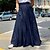 cheap Skirts-Women&#039;s Skirt Swing Polyester Maxi Black Navy Blue Dark Blue Skirts Pocket Casual Daily Fashion S M L