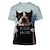 billiga nyhet roliga hoodies &amp; t-shirts-Djur Hund fransk bulldog T-shirt Anime 3D Grafisk Till Par Herr Dam Vuxna Maskerad 3D-utskrift Ledigt / vardag