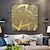 billige Abstrakte malerier-stor gylden sirkel oljemaleri på lerret abstrakt original gulllinjetekstur akrylmaleri stueveggkunst
