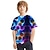 billige drenges 3d t-shirts-Børn Drenge T-shirt T-shirt Grafisk Geometrisk Kortærmet Crewneck Børne Top udendørs 3D-udskrivning Sport Mode Sej Sommer Blå 3-12 år