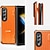Недорогие Чехлы для Samsung-телефон Кейс для Назначение SSamsung Galaxy Z Fold 5 Z Fold 4 Z Fold 3 Чехол Флип Поддержка беспроводной зарядки Откидная подножка Однотонный броня ТПУ ПК