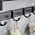 cheap Towel Bars-Stainless Steel Towel Rack,Bathroom Towel Rack with Shelf,Foldable Towel Shelf with Movable Hooks Rustproof Towel Storage Wall Mount for Bathroom Lavatory Matte Black