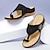 cheap Women&#039;s Sandals-Women&#039;s Sandals Orthopedic Sandals Bunion Sandals Outdoor Slippers Comfort Shoes Outdoor Daily Floral Summer Embroidery Flat Heel Wedge Heel Open Toe Elegant Vintage Casual Faux Leather Loafer Dark