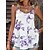 cheap Tank Tops-Women&#039;s Tank Top Red Blue Purple Print Floral Casual Holiday Sleeveless U Neck Basic Regular Floral S