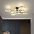 baratos Luzes de teto reguláveis-luminária de teto led exclusivo design sputnik 8 cabeças 35,4&quot; lustre led adequado para sala de jantar sala de estar e cozinha 110-240 v ouro preto