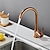 cheap Rotatable-Kitchen Sink Mixer Faucet 360 Swivel, Single Handle Kitchen Taps Deck Mounted, One Hole Brass Kitchen Sink Faucet Water Vessel Taps with Hot Cold Hose Chrome Black Rose Golden