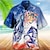 preiswerte Lagerhemden für Herren-Herren Hemd Hawaiihemd Sommerhemd Pferd Grafik-Drucke Pferderennen Kubanisches Halsband Rote Blau Purpur Grün Outdoor Casual Kurzarm Bedruckt Bekleidung Sport Modisch Strassenmode Designer