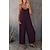 cheap Casual Jumpsuits-Women&#039;s Jumpsuits Casual Summer Solid Color V Neck Holiday Daily Going out Wide Leg Loose Fit Spaghetti Strap Khaki 3XL