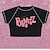halpa Cosplay-anime-hupparit ja -T-paidat arkeen-Y2K T-paita Lyhyt toppi Perinteinen Katutyyli Käyttötarkoitus Naisten Aikuisten Kuuma leimaus