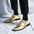 رخيصةأون أحذية أوكسفورد للرجال-رجالي أوكسفورد احذية دربي أحذية رسمية البس حذائك النمط البريطاني منقوشة أحذية كاجوال بريطاني زفاف الحفلات و المساء PU دانتيل أسود ذهبي الربيع الخريف