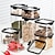 voordelige Keukenopslag-voedselopslagcontainer koelkast opbergdoos met deksel doorzichtige plastic opslag kruidendoos voedselpot verzegelde meergranen opslagtank