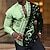 tanie męskie koszule z grafiką-Męskie Koszula Wzory graficzne Muzyka Uwagi Klawisze Pano Kołnierz stawiany Biały Rumiany róż Niebieski Zielony Khaki Na zewnątrz Ulica Długi rękaw Nadruk Odzież Moda Moda miejska Designerskie