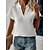 cheap Blouses &amp; Shirts-Women&#039;s Shirt Blouse White Pink Plain Casual Short Sleeve Standing Collar Basic Regular S