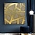 رخيصةأون لوحات تجريدية-لوحة زيتية بدائرة ذهبية كبيرة على قماش بخطوط ذهبية أصلية مجردة من الأكريليك لوحة جدارية لغرفة المعيشة