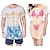 preiswerte Neuheiten, lustige Hoodies und T-Shirts-2-teiliges Bikini-Hemd-Vertuschungskleid für Paare Lustiger süßer Bikini-Druck für Badebekleidung