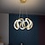 abordables Luces colgantes-Luz colgante led, luz de techo, 48 cm, araña de acero inoxidable, metal geométrico, acabados pintados galvanizados, estilo nórdico led