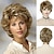 abordables perruque plus âgée-perruques blondes synthétiques avec une frange pour les femmes perruque courte coiffure naturelle racines sombres cheveux ombrés perruques de haute qualité droites