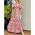 cheap Maxi Dresses-Women&#039;s Sundress Summer Dress Boho Dress Long Dress Maxi Dress Streetwear Casual Floral Print Outdoor Holiday Vacation Off Shoulder Short Sleeve Dress Loose Fit Red Blue Summer Spring S M L XL