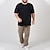 cheap Men&#039;s Plus Size Basic T-shirts-Men&#039;s Plus Size Big Tall T shirt Tee Tee Crewneck Black White Light Green Short Sleeves Outdoor Going out Basic Plain / Solid Clothing Apparel Cotton Blend Stylish Casual Tops