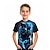 ieftine tricouri 3d pentru băieți-Copii Băieți Tricou Tee Grafic Leopard Delfin Manșon scurt Crewneck Copii Top În aer liber Tipărire 3D Sport Modă Misto Vară Albastru piscină 2-13 ani