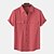 cheap Men&#039;s Casual Shirts-Men&#039;s Linen Shirt Turndown Summer Short Sleeve Light Pink White Light Green Plain Casual Holiday Clothing Apparel