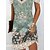 cheap Mini Dresses-Women&#039;s Casual Dress Floral Summer Dress Print Dress Strap Cold Shoulder Print Midi Dress Daily Holiday Fashion Modern Loose Fit Short Sleeve Green Summer Spring S M L XL XXL