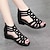 cheap Women&#039;s Sandals-Women&#039;s Sandals Wedge Sandals Gladiator Sandals Roman Sandals Sparkly Sandals Outdoor Daily Beach Solid Color Summer Wedge Heel Peep Toe Elegant Classic Casual Faux Leather Zipper Black Champagne