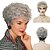 billige ældre paryk-syntetisk naturlig mor paryk med pandehår grå korte parykker til kvinder ældre dame frisure halloween kostume parykker til mor