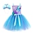 cheap Movie &amp; TV Theme Costumes-The Little Mermaid Ariel Dress Flower Girl Dress Tulle Dresses Girls&#039; Movie Cosplay Cosplay Blue Children&#039;s Day Masquerade Wedding Wedding Guest Dress