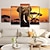 cheap Landscape Prints-5 Panels Wall Art Canvas Prints Posters Painting Artwork Picture Elephant Animal Tree Sunset Home Decoration Décor Rolled Canvas With Stretched Frame